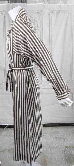 Halston Crinkle Cotton Striped Day Dress