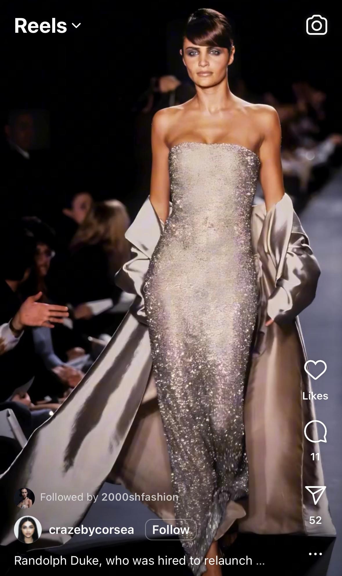 Halston Fall 1997 by Randolph Duke maxi beaded runway gown In Good Condition For Sale In North Miami, FL