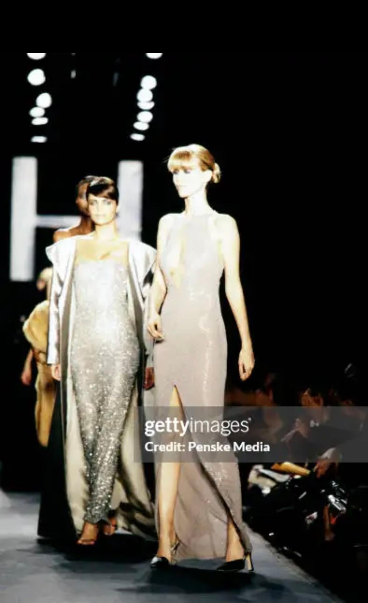 Women's Halston Fall 1997 by Randolph Duke maxi beaded runway gown For Sale