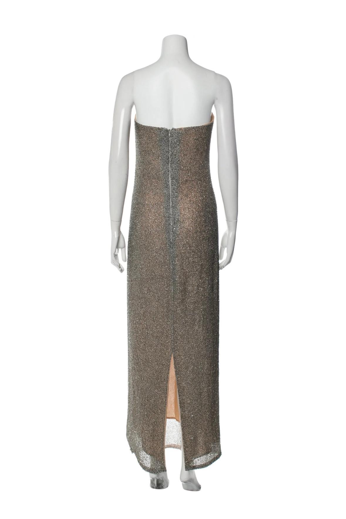 Halston Fall 1997 by Randolph Duke maxi beaded runway gown For Sale 3