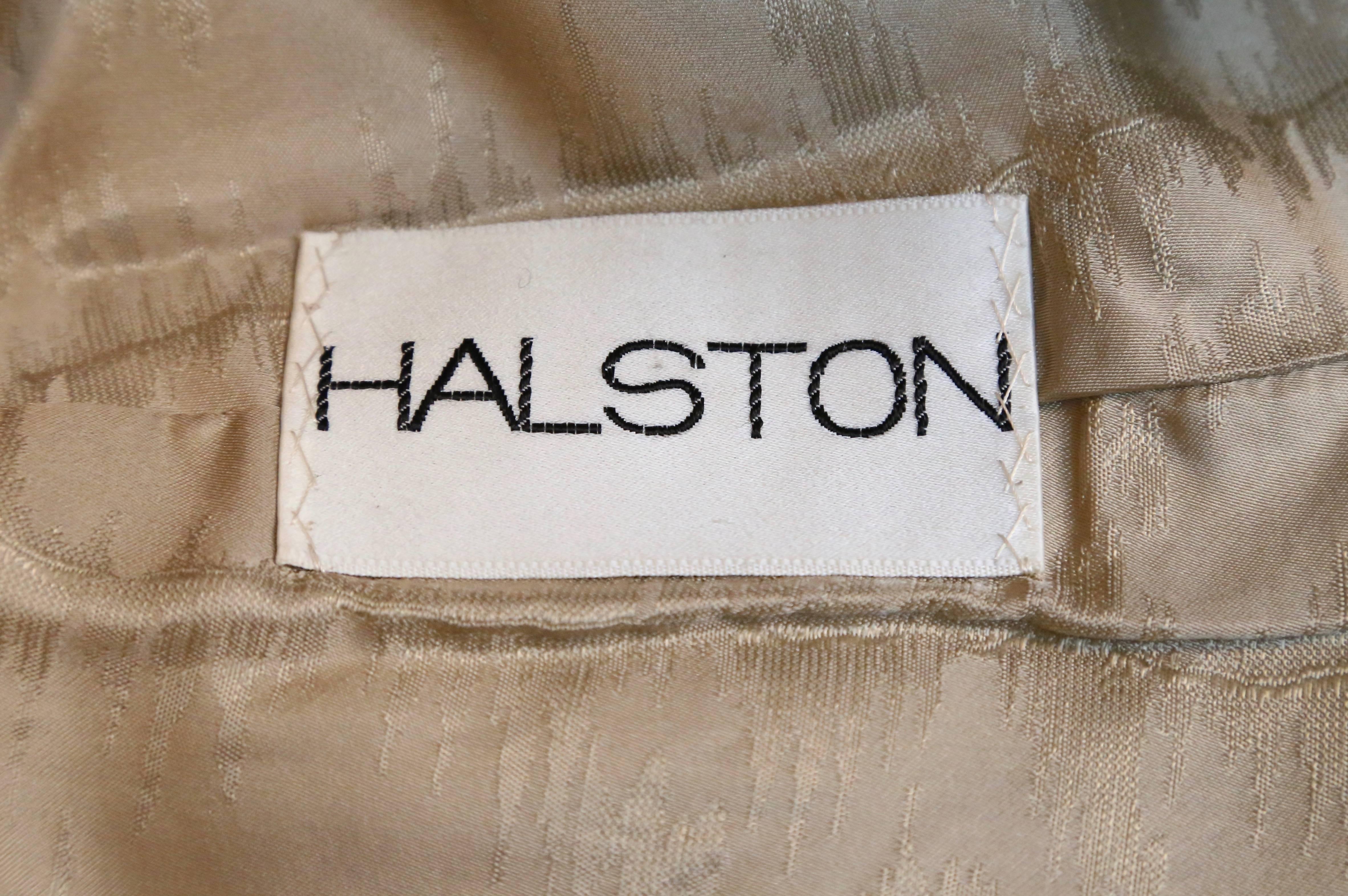 Brown Halston for I. Magnin fur coat with suede trim, 1970s 