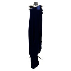 Halston FW 2009 Navy Jersey One Shoulder Dress