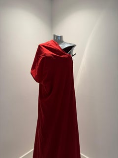 Halston FW 2009 Red Dress with Drape Detail