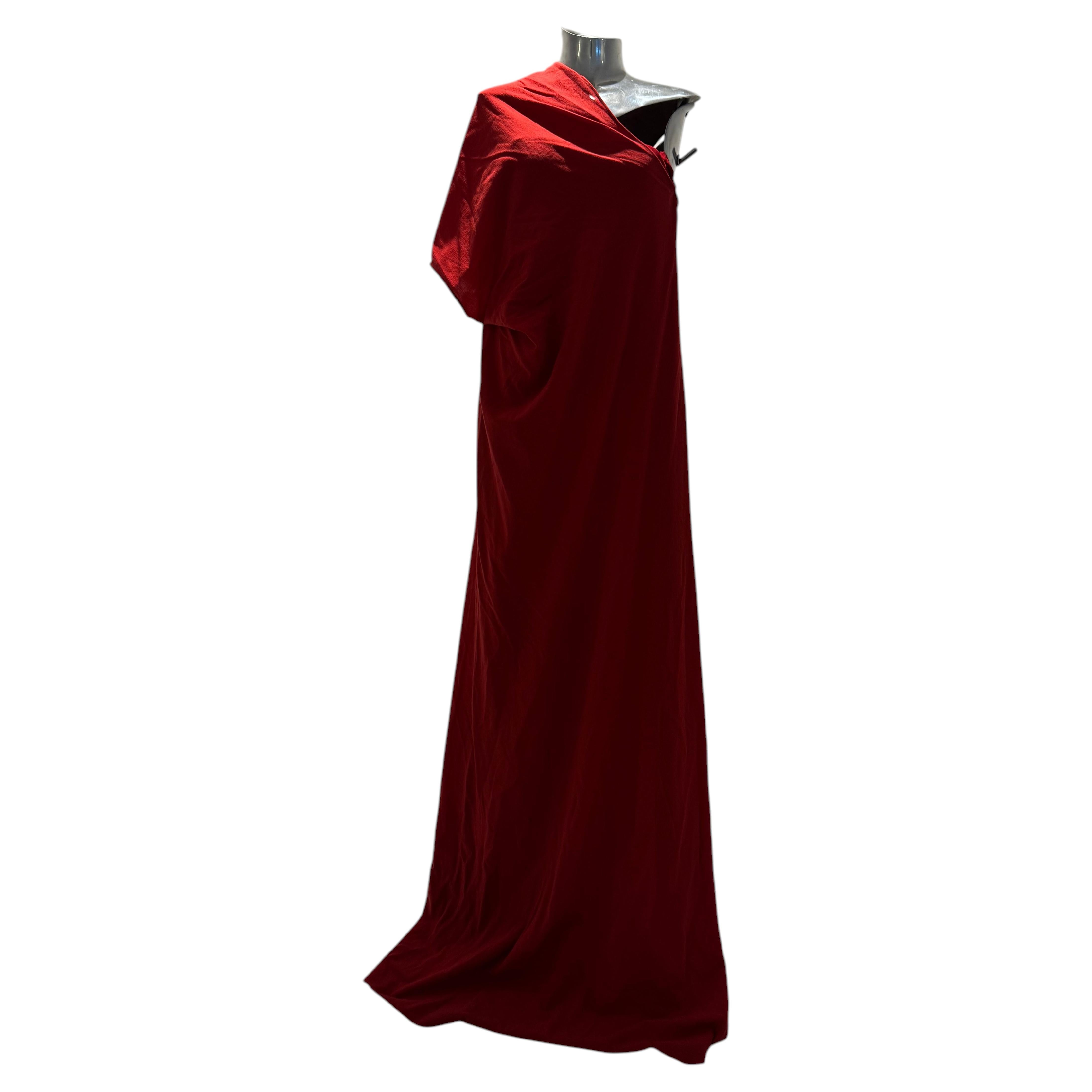 Pre-owned Halston Fw 2009 Red Dress With Drape Detail