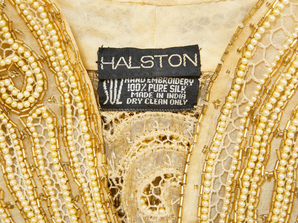 Halston Gold Beaded  Evening Jacket and Tank 1
