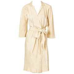 Halston Gold Lamé Wrap Dress