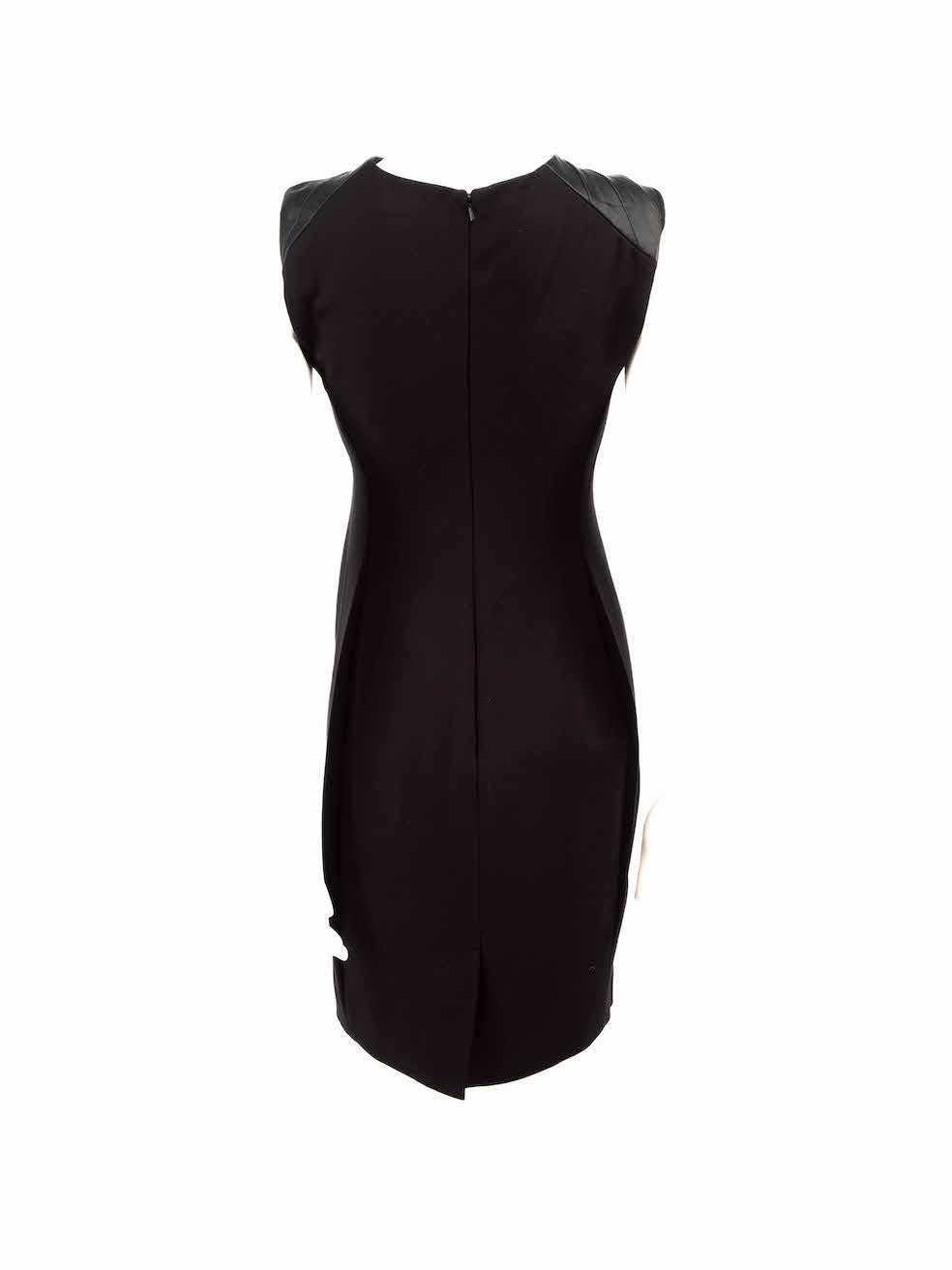 Halston Heritage Black Knee Length Sleeveless Dress Size S In Excellent Condition For Sale In London, GB