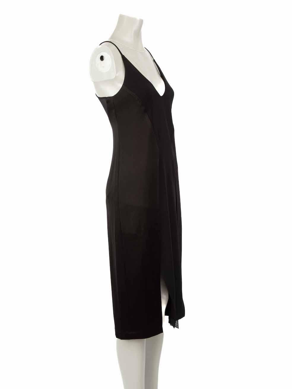 CONDITION is Never worn, with tags. No visible wear to dress is evident on this new Halston Heritage designer resale item.
 
Details
Black
Synthetic
Dress
Sleeveless
Racer back
V-neck
Midi
Panelled leg slit
Side zip and hook fastening
 
Made in