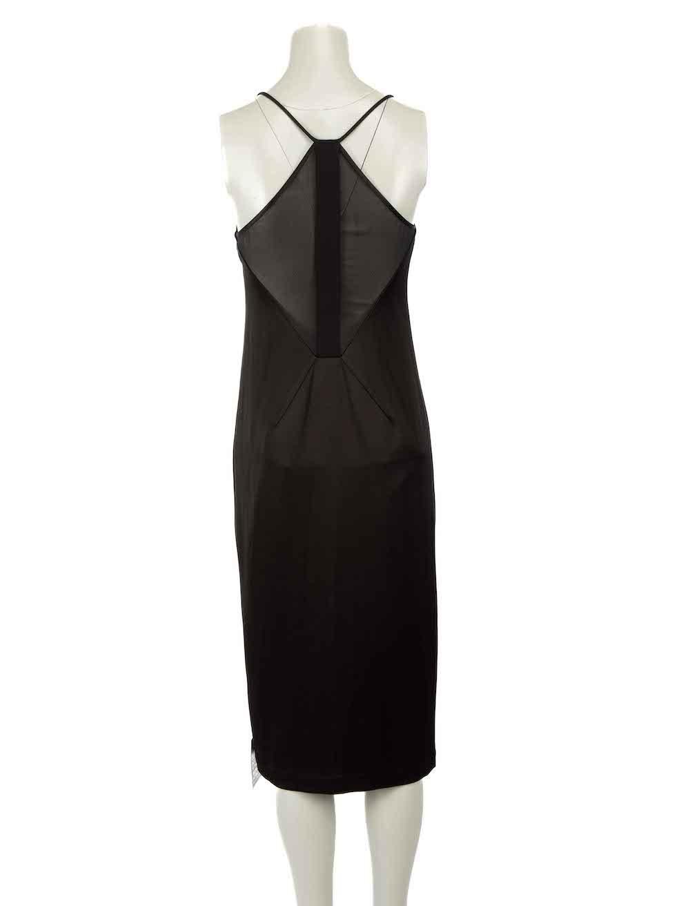 Halston Heritage Black Satin Racer Back Dress Size XXS In New Condition In London, GB