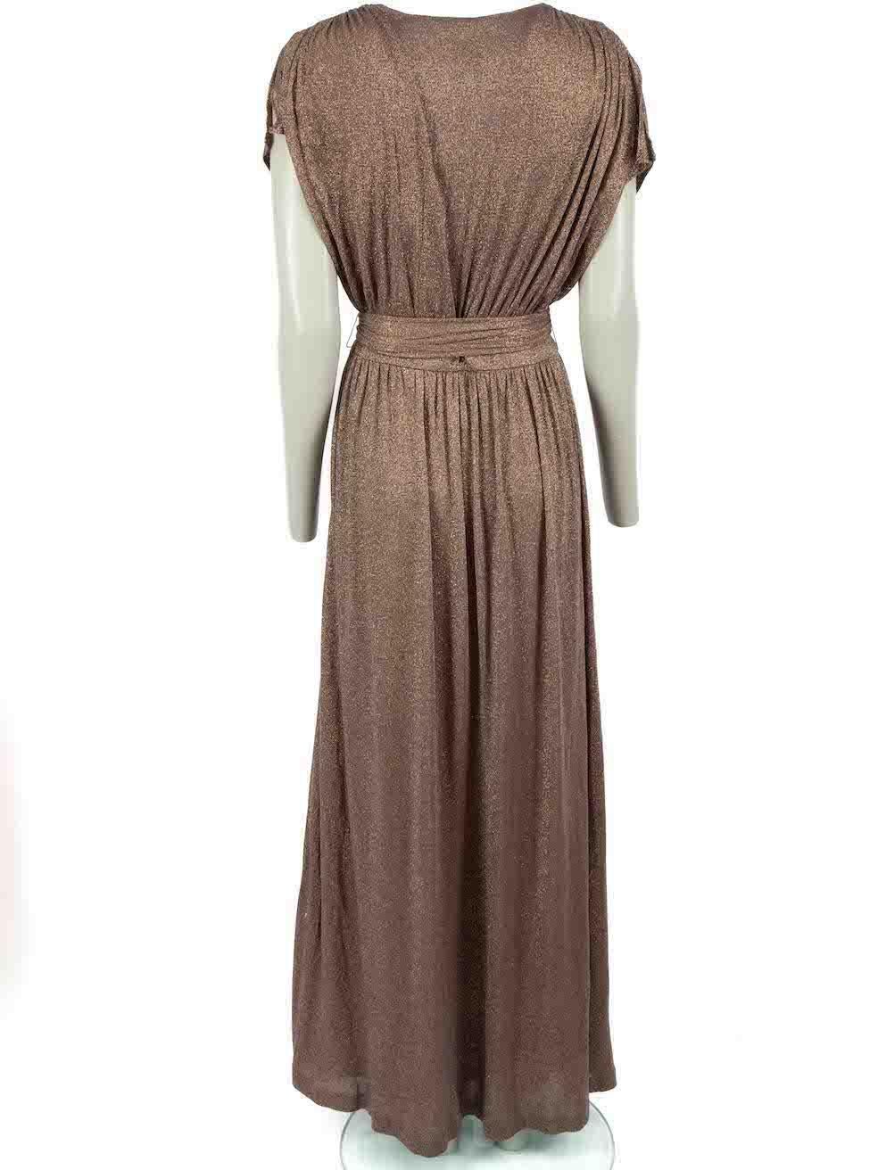 Halston Heritage Brown Knitted Maxi Dress Size M In New Condition In London, GB