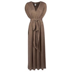 Halston Heritage - Maxi abito in maglia marrone - taglia M.