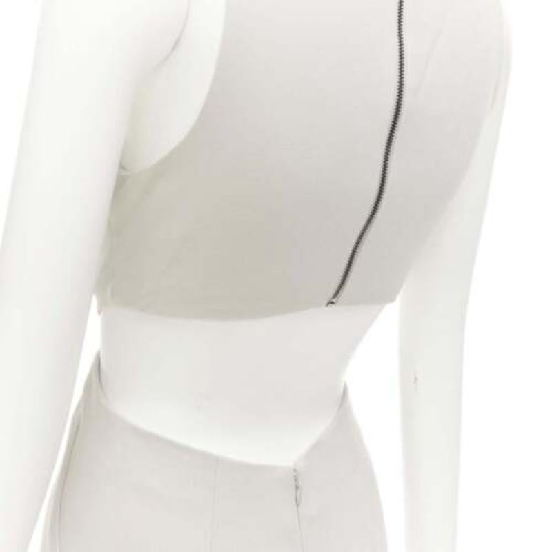 Halston Heritage grigio, tuta tagliata, drappeggiata e asimmetrica in vita US0 XS in vendita 2