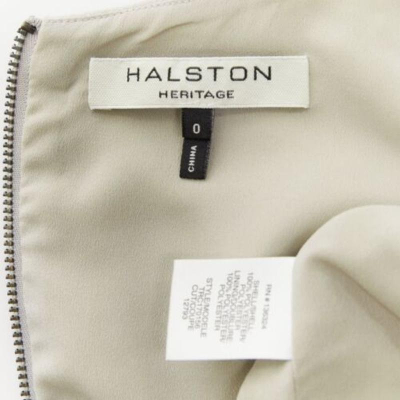 Halston Heritage grigio, tuta tagliata, drappeggiata e asimmetrica in vita US0 XS in vendita 3