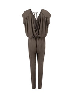 Halston Heritage Grey Draped Sleeveless Jumpsuit Size S