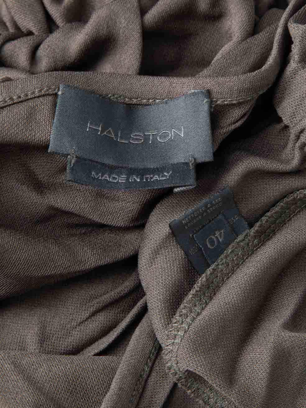 Women's Halston Heritage Grey Draped Sleeveless Jumpsuit Size S For Sale
