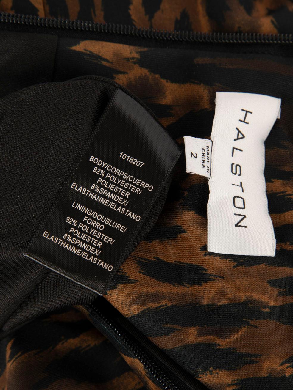 Halston Heritage Leopard Print Strapless Dress Size XS In New Condition In London, GB