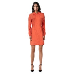Halston Heritage Orange Parka Coat Size L