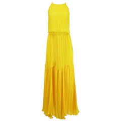 Halston Heritage Plisse Georgette Gown