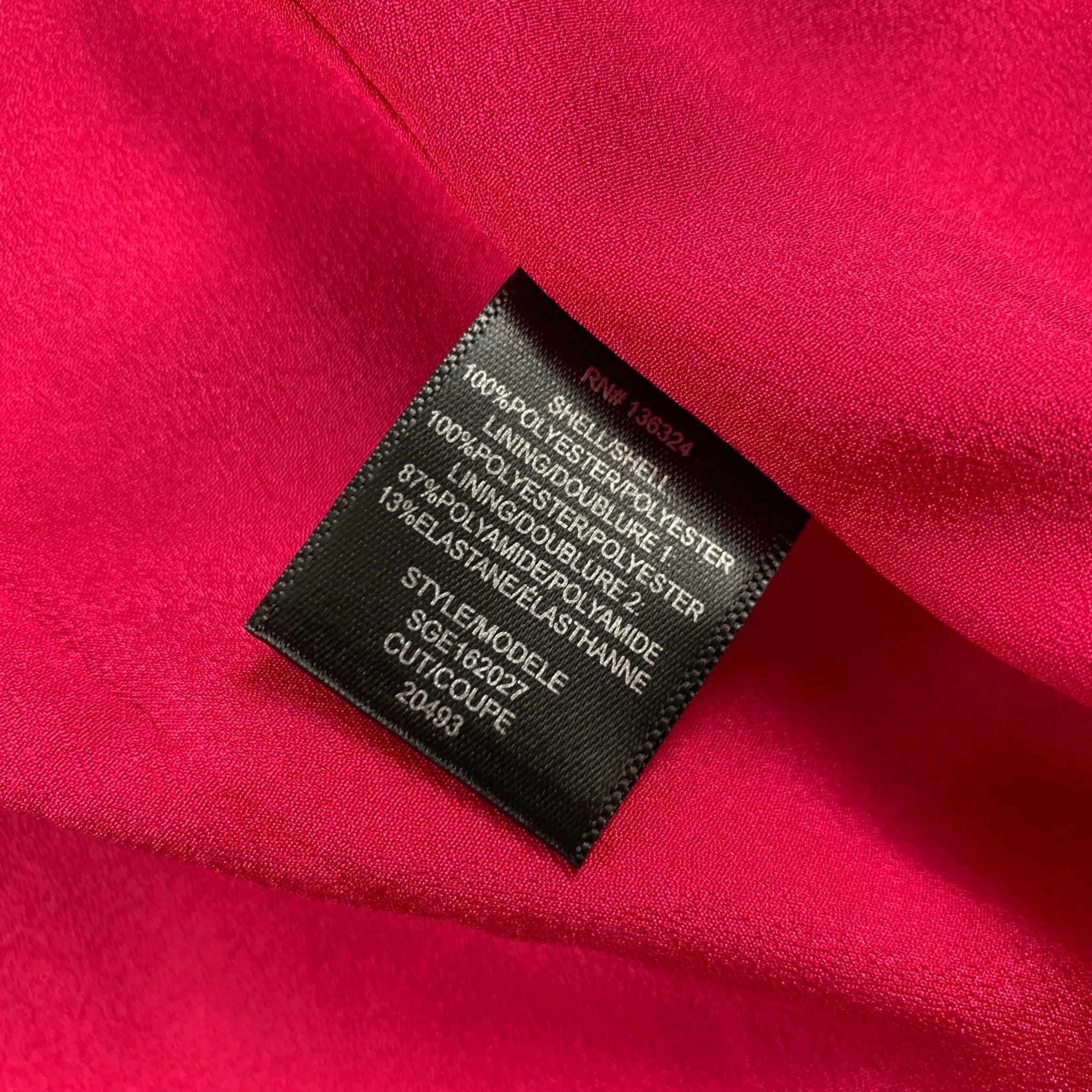 Women's HALSTON HERITAGE Size 0 Pink Polyester Side Slit Strapless Dress For Sale