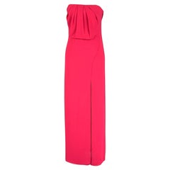 HALSTON HERITAGE Taille 0 Robe bustier fendue sur le côté en polyester rose