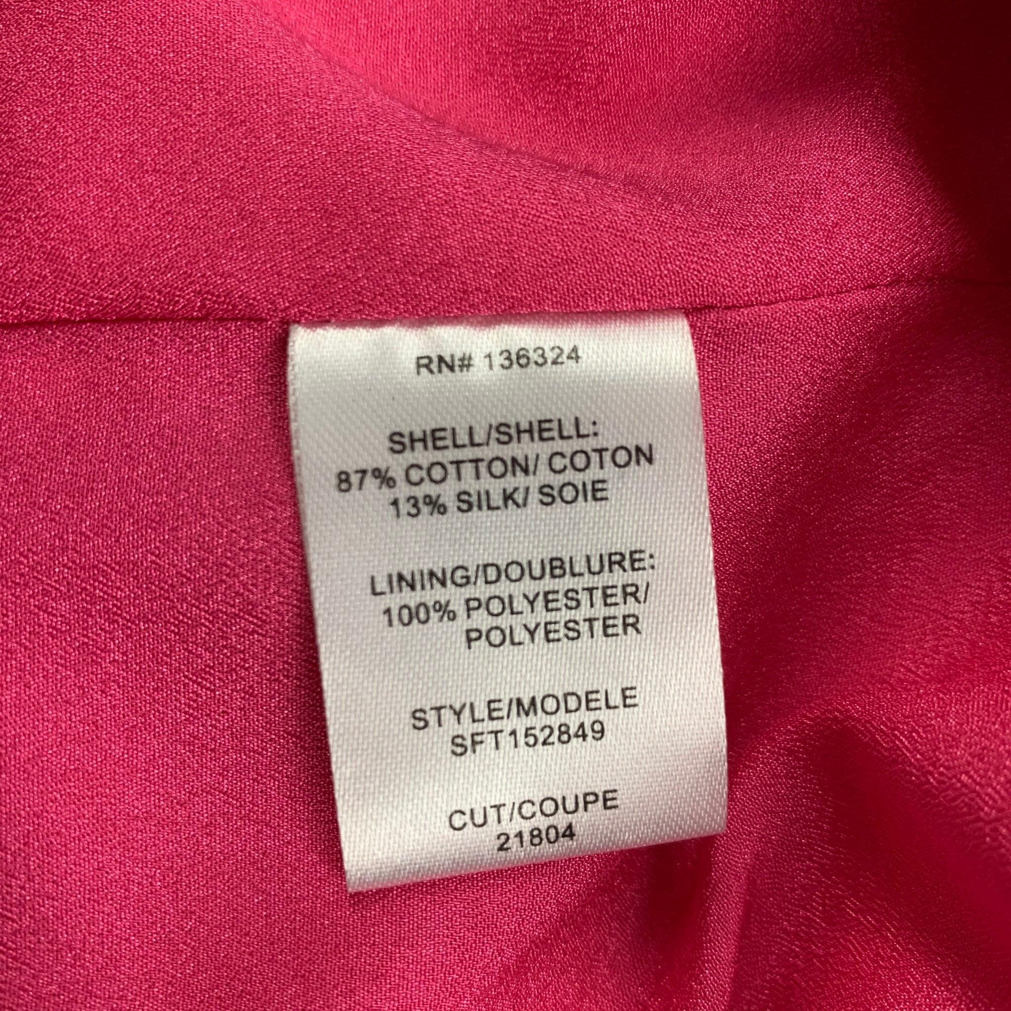 Women's HALSTON HERITAGE Size 10 Pink Cotton Silk Sleeveless Dress For Sale
