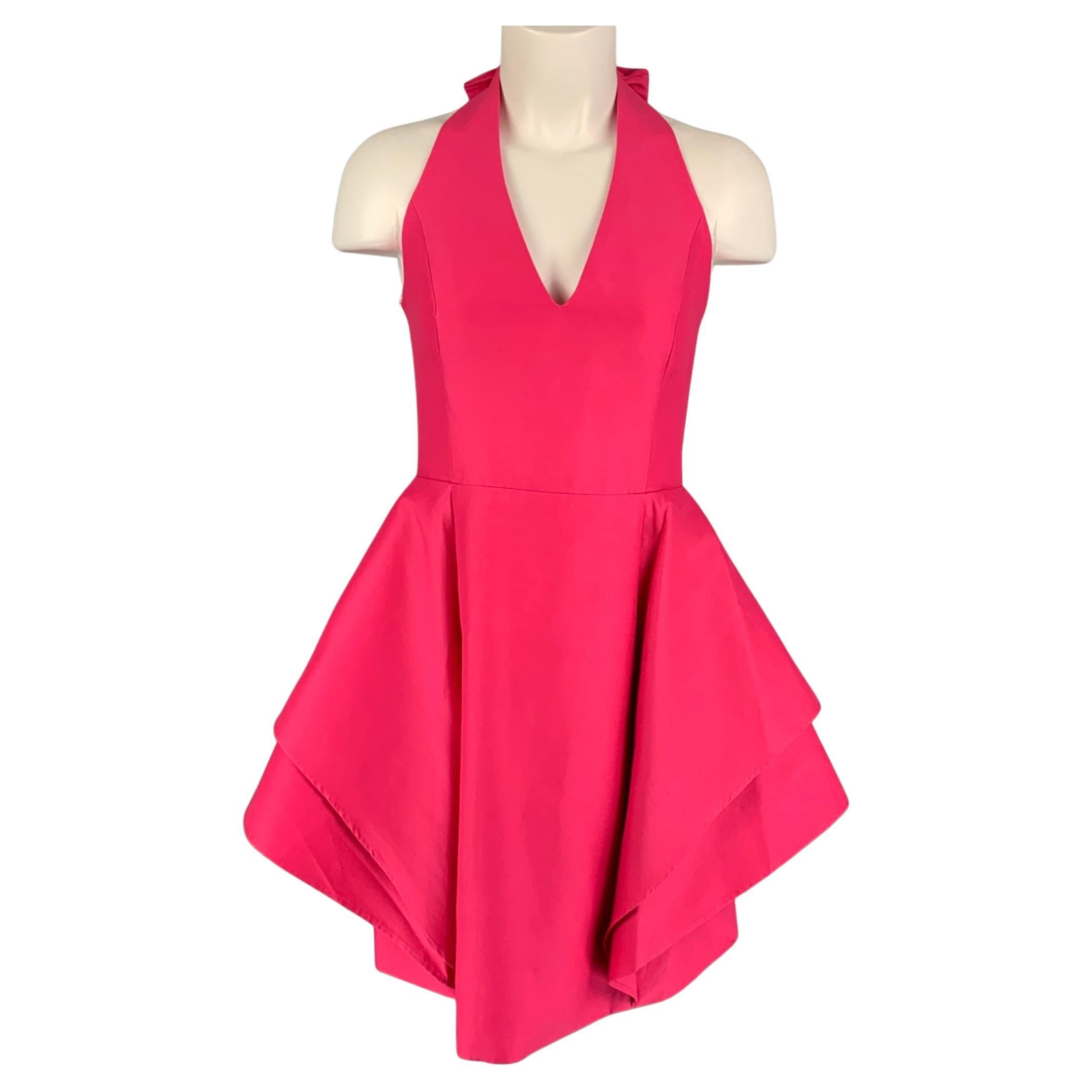 HALSTON HERITAGE Size 10 Pink Cotton Silk Sleeveless Dress