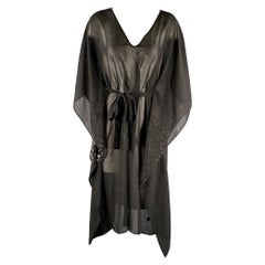 HALSTON HERITAGE Size S M Black Metallic Polyester Caftan  Dress