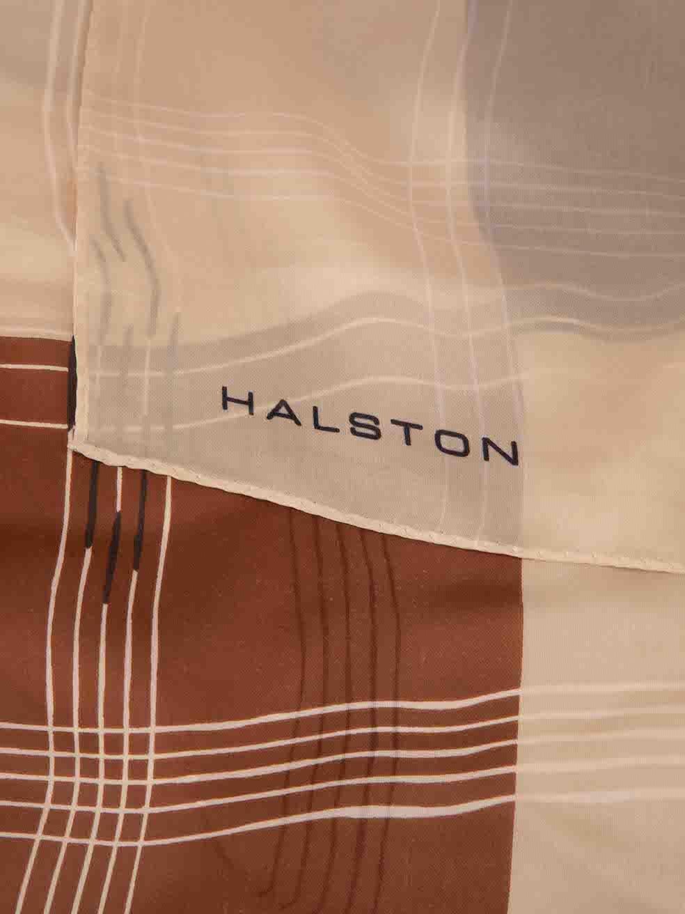 Halston Heritage Tartan Pattern Silk Scarf In New Condition In London, GB