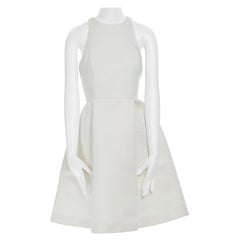 HALSTON HERITAGE Vestido de cóctel con falda acampanada y escote redondo US2 S