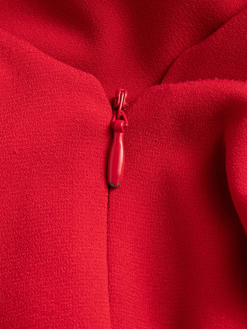 Halston Heritage Women's Red Sleeveless V-Neck Midi Dress 1