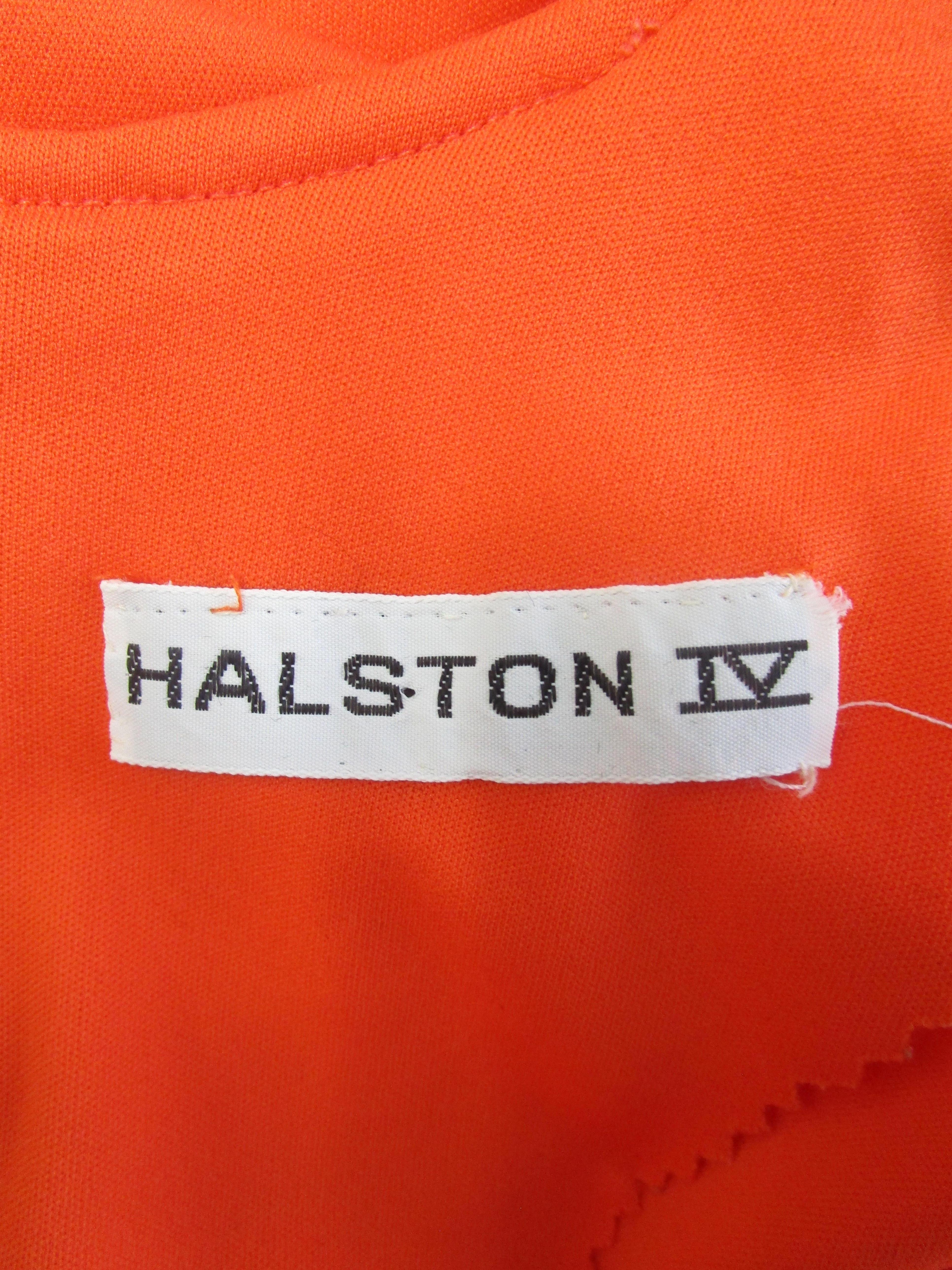 Halston IV Orange Jersey Caftan Kaftan For Sale 1