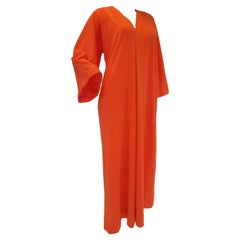 Halston IV Orange Jersey Caftan Kaftan 