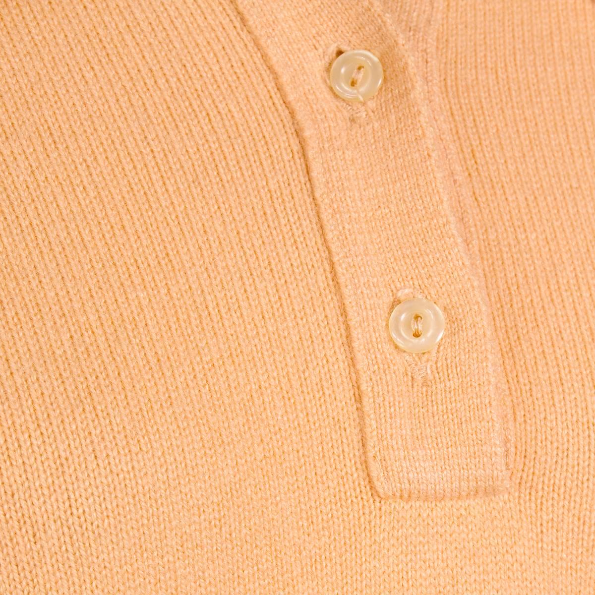 Halston Light Orange Cashmere Polo Dress circa 1970s In Excellent Condition In Los Angeles, CA