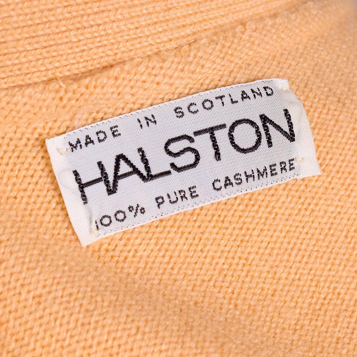 Women's or Men's Halston Light Orange Cashmere Sweater Coat circa 1970s
