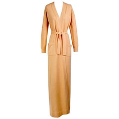 Vintage Halston Light Orange Cashmere Sweater Coat circa 1970s