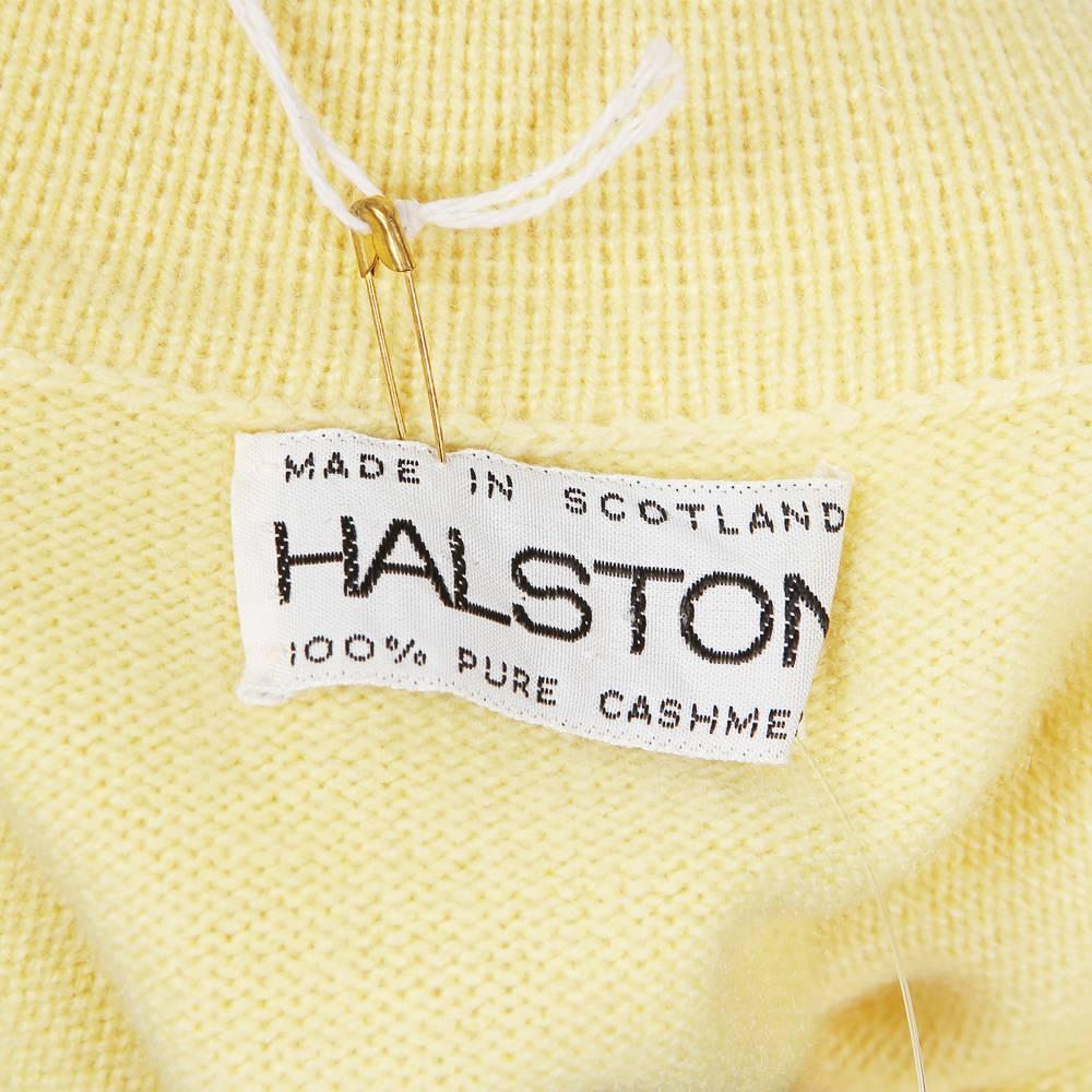 Halston Light Yellow Cashmere Polo Dress, circa 1970s In Excellent Condition In Los Angeles, CA