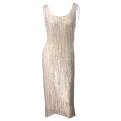 Halston MET Musuem 1970s Fully Fringed Beaded Flapper Style Retro 70s Dress