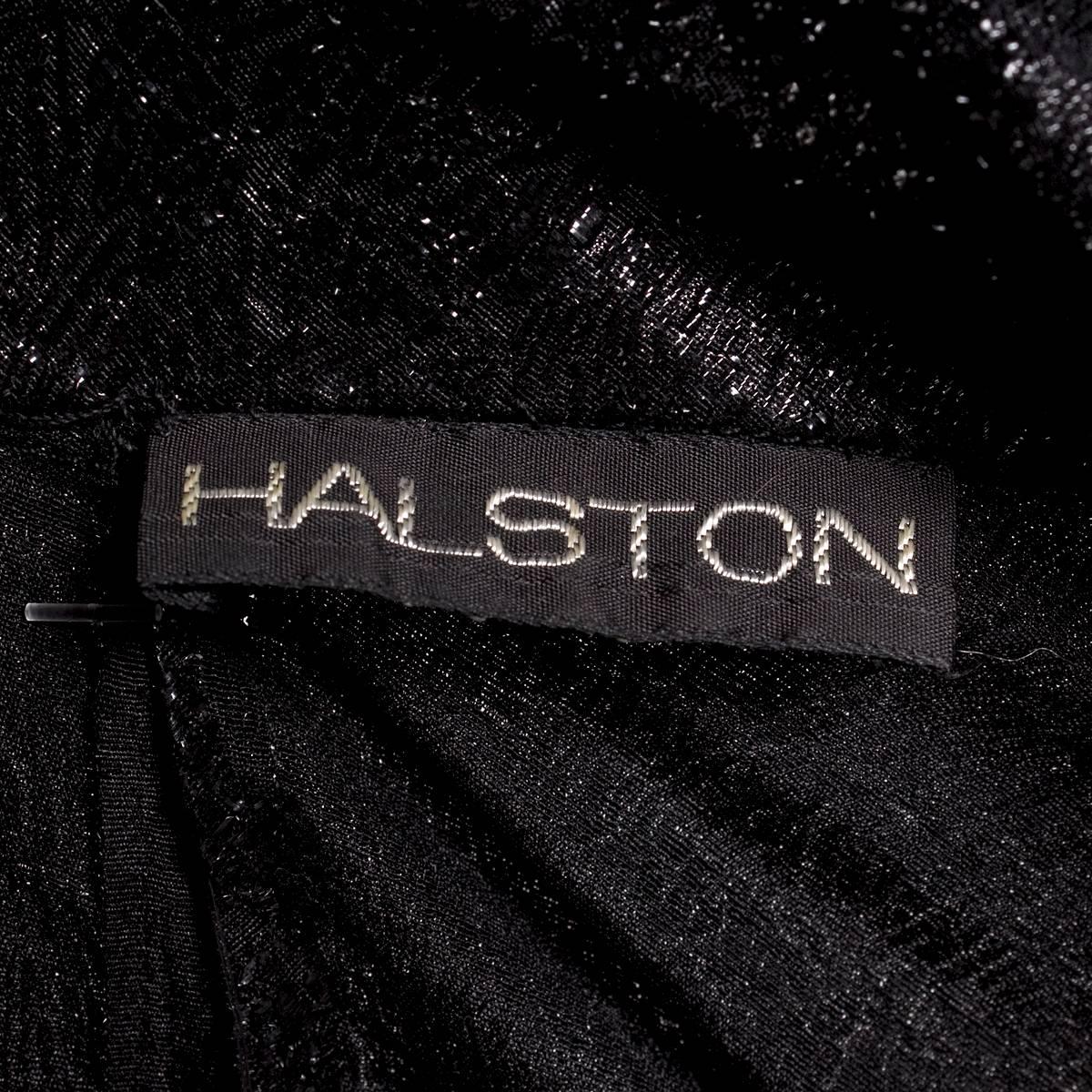 Halston Metallic Black Lightweight Dress circa 1970s In Excellent Condition In Los Angeles, CA