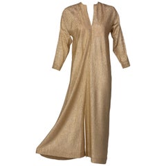 Vintage Halston Metallic Gold Caftan dress, 1970s