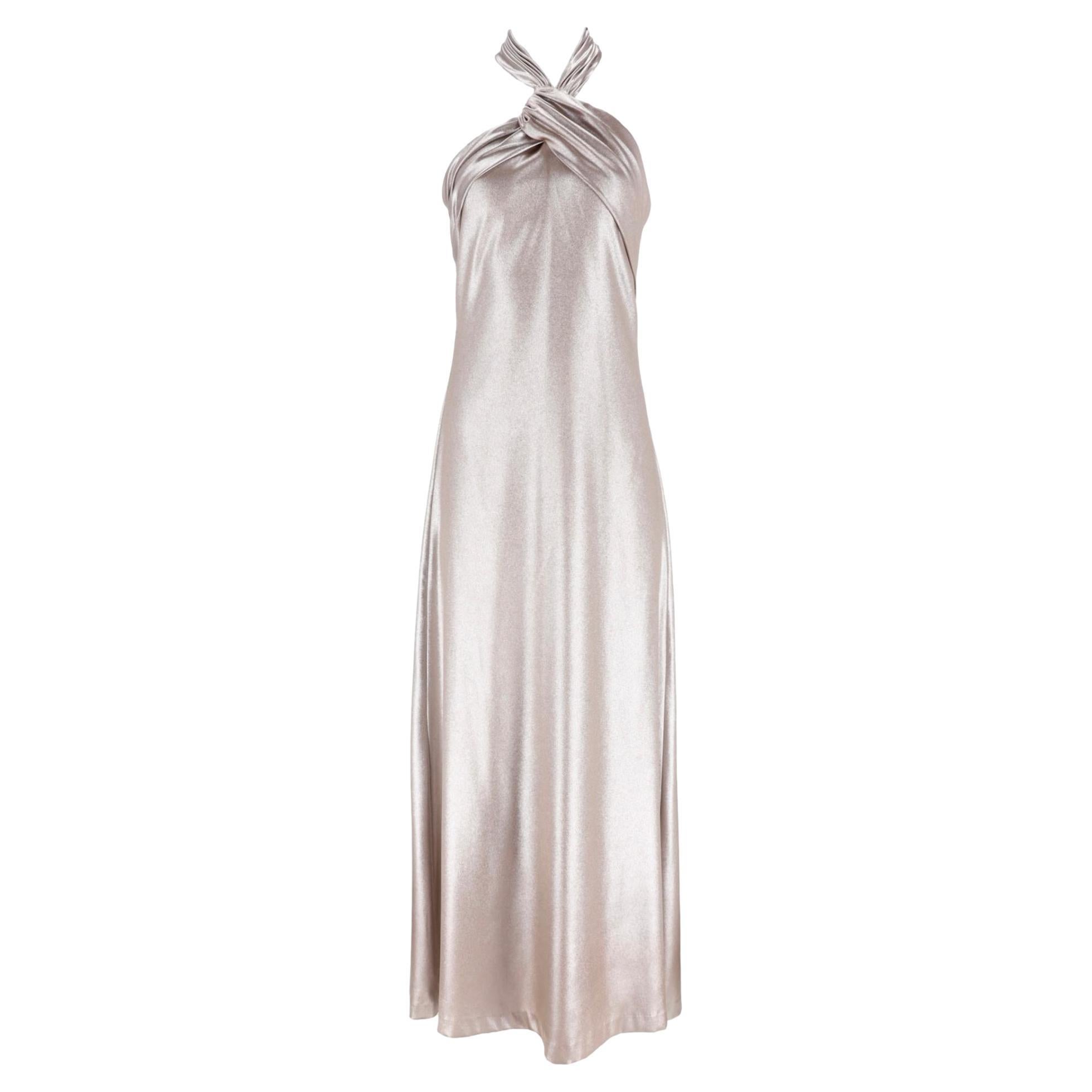 Halston Metallic Gown For Sale