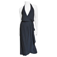 Halston Plunge Wrap Halter Dress 1970s