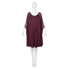 Halston Purple Chiffon & Jersey Dress