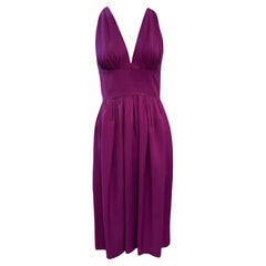 Vestido de lino morado Halston, años 70