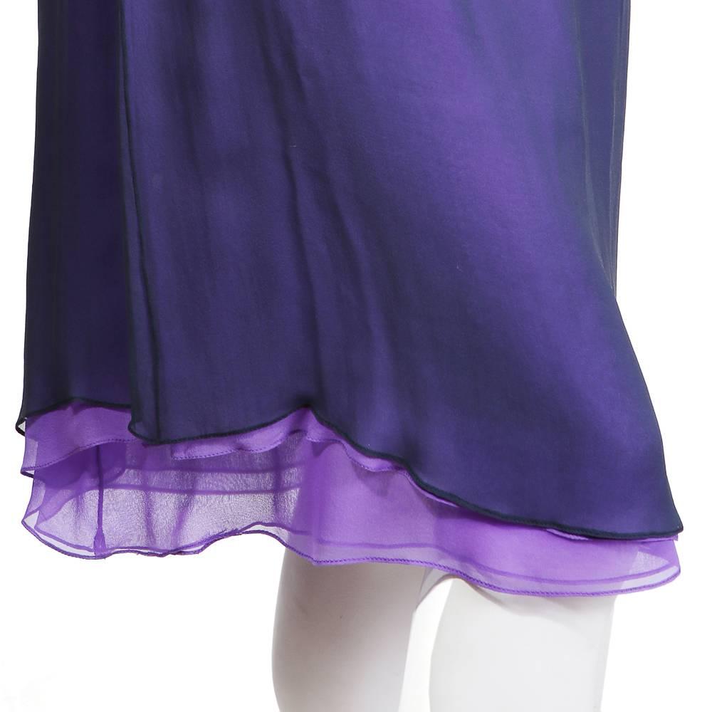Halston Purple Silk Shift with Slip Dress, circa 1970s In Excellent Condition In Los Angeles, CA
