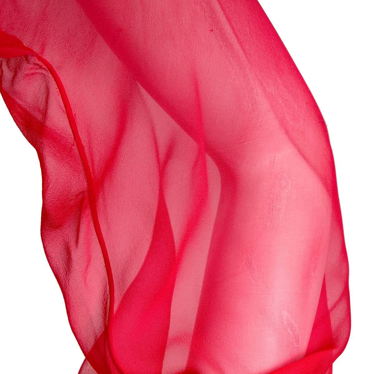 Halston Red Chiffon Skirt and Shirt Set circa 1970s In Good Condition In Los Angeles, CA