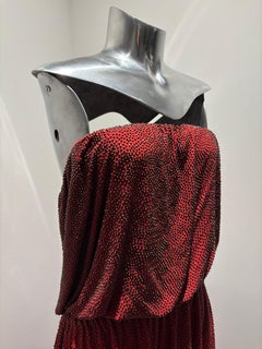 Halston Red Studded Dress Strapless Dress