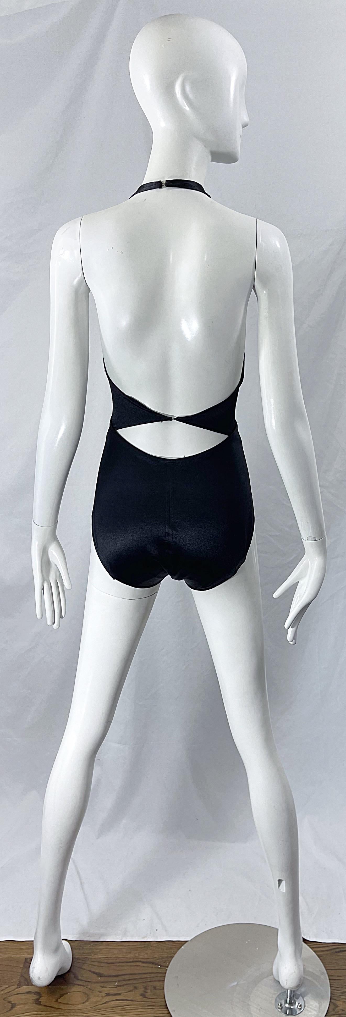 Halston Savage 1970s MET Museum Time Magazine Cover Black One Piece Swimsuit 3