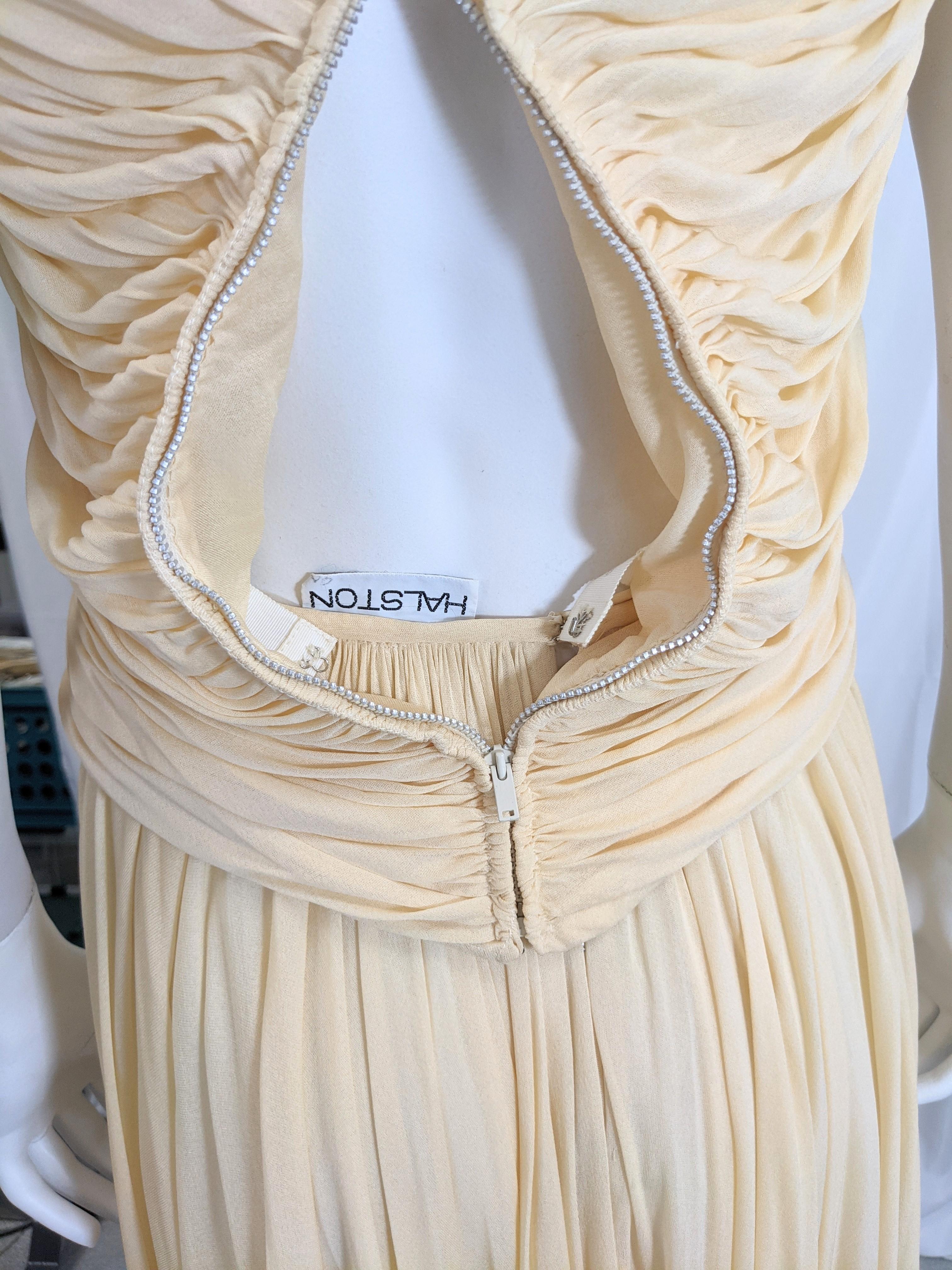 Halston Silk Chiffon Jersey Grecian Goddess Dress For Sale 3