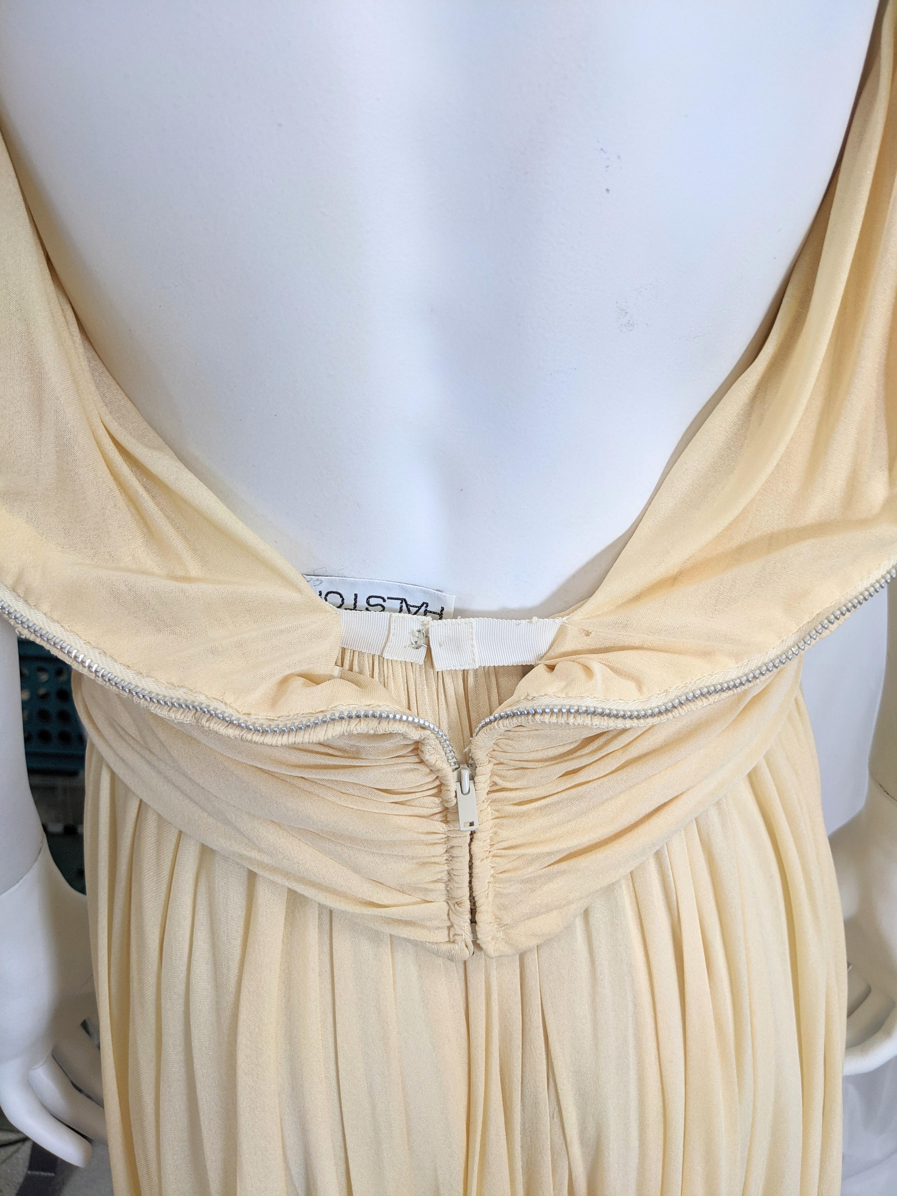 Halston Silk Chiffon Jersey Grecian Goddess Dress For Sale 4