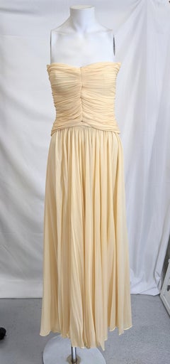 Halston Silk Chiffon Jersey Grecian Goddess Dress
